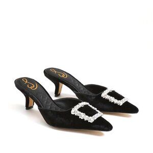 Sam Edelman Brit Luster Bling Buckle Detail Dress Mules Size 7